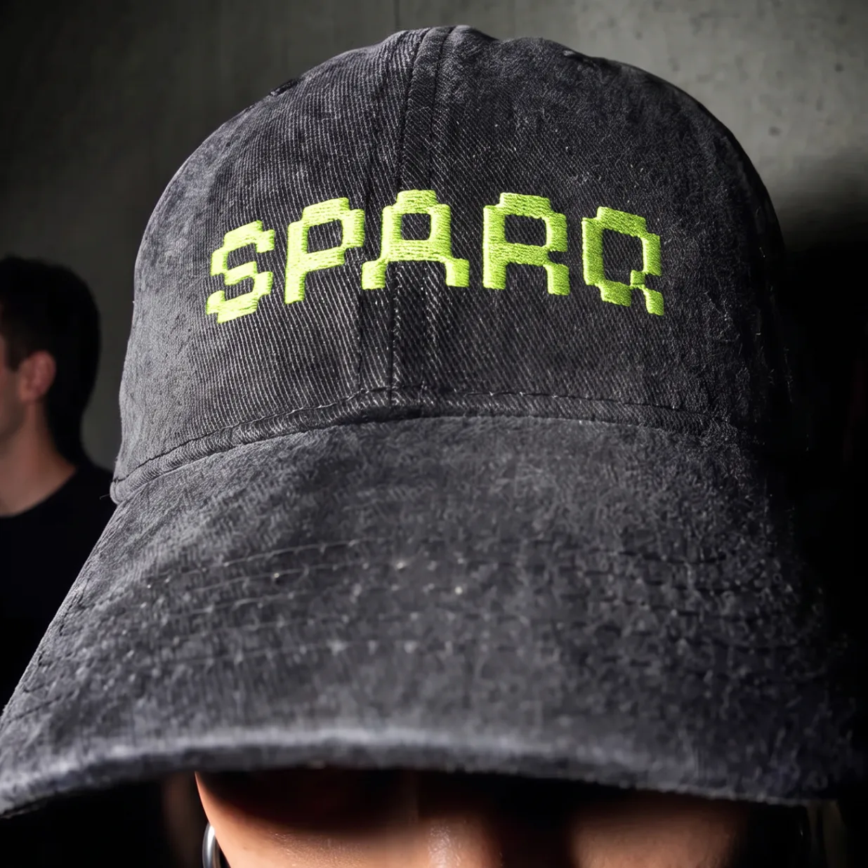 SPARQ logo embroidered in green on a charcoal cap